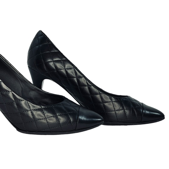 CHANEL Quilted Camellia Cap Toe Pumps (EU 38) - Picture 8 of 15